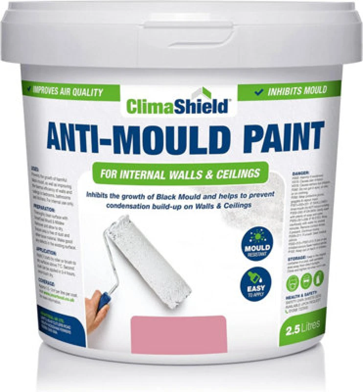 Image of Smartseal Anti Mould Paint - Berry Sorbet (2.5L) For Bathroom, Kitchen And Bedroom Walls & Ceilings, Pink 5.061E+12