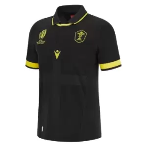 Image of Macron Wales Rugby Away Shirt 2023 2024 Adults - Black