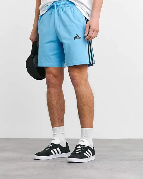 Image of Adidas adidas 3 Stripes Jersey Shorts Blue Male M32/35 AS84402