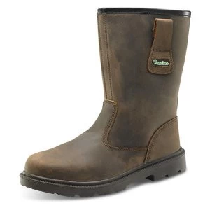 Image of Click Traders S3 PUR Rigger Boot PU Rubber Leather Size 10 Brown Ref