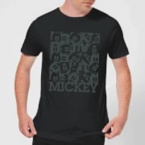 Image of Disney Mickey Mouse Block Grid T-Shirt - Black