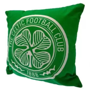 image of Celtic FC Crest Filled Cushion (One Size) (Green/White) - Green/White