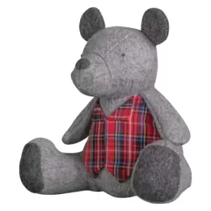 image of Bailey Bear Doorstop Grey