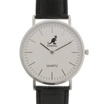 Image of Kangol Quartz Stitched Strap Watch Mens - Silver