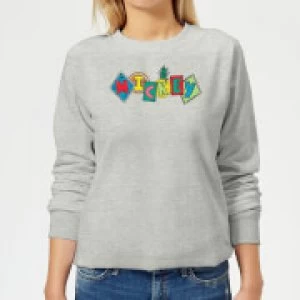 Image of Disney Mickey Fruit Blocks Womens Sweatshirt - Grey - L