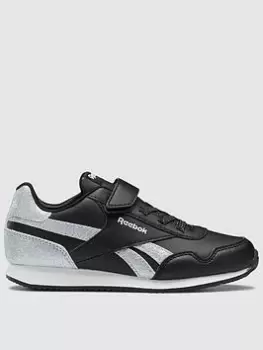 Image of Reebok Kids Girls Glitter Royal Classic Jogger 3.0 1V - Black/Silver, Black, Size 10