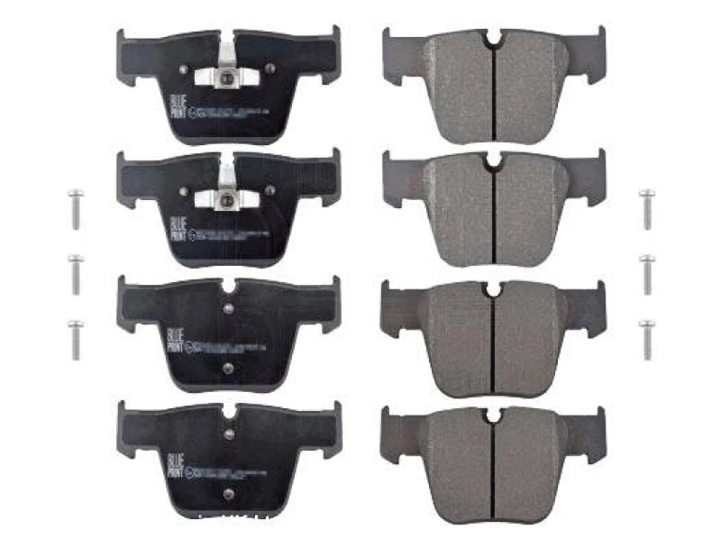 Image of Blue PRINT ADU174273 Brake pad set Front Axle, prepared for wear warning indicator, with bolts/screws Brake Pad Set,disc brake (402)