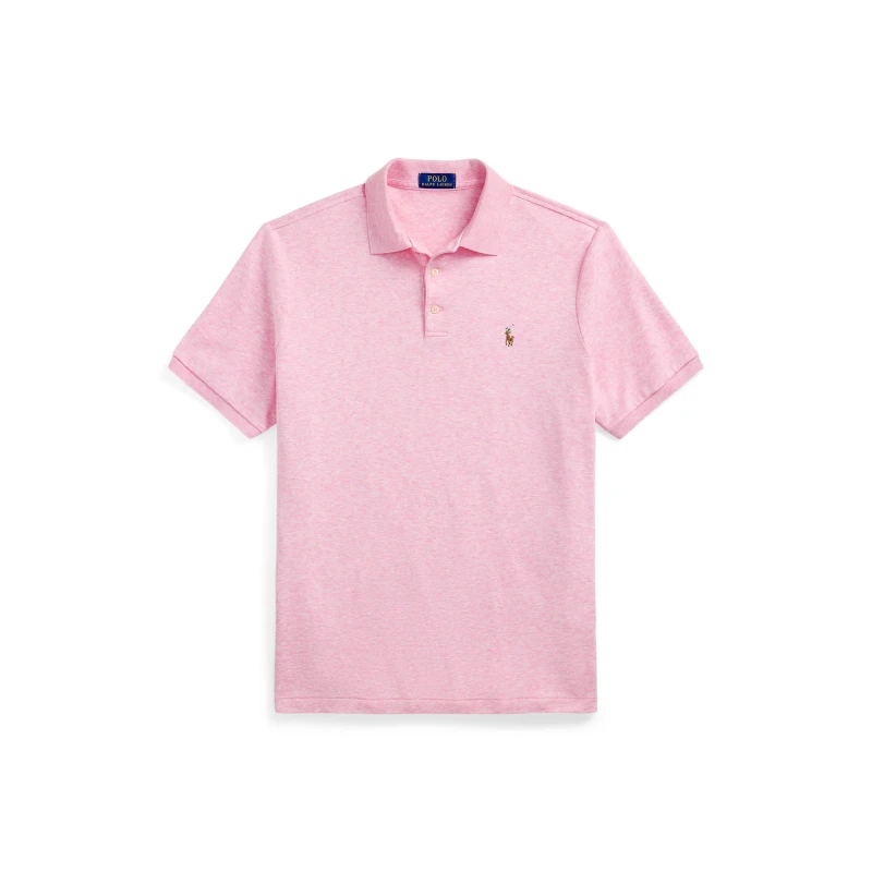 Image of Polo Ralph Lauren Mens Slim Fit Short Sleeve Polo Shirt Carmel Pink male S