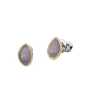 image of Agnethe Gold-Tone Mother of Pearl Stud Earrings