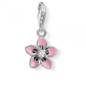 Image of THOMAS SABO Silver Pink Flower Charm 1354-041-9