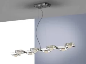 Image of Suria Integrated LED 8 Light Crystal Bar Ceiling Pendant Chrome