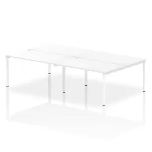 image of Impulse Bench B2B 4 Person 1400 White Frame Office Bench Desk White