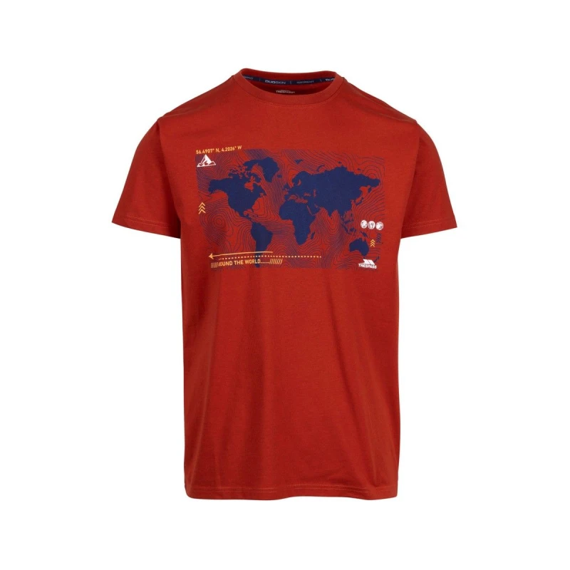 Image of Trespass Trespass Men Chera Printed T-Shirt in Coral Size: Small Coral S Male 5063470736478