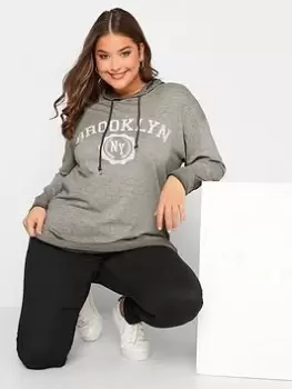 Image of Yours Hoodie Logo Top - Grey, Size 18, Women