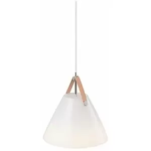 image of Nordlux Strap 27cm Dome Pendant Ceiling Light White, E27