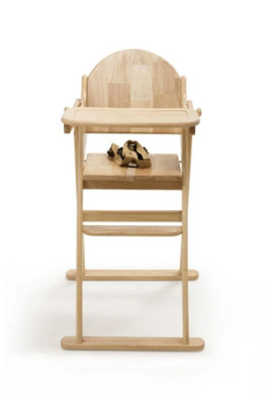 Image of Safetots Deluxe Putaway Folding Wooden High Chair, Natural, Highchair For Baby And Toddler, Pre-Assembled