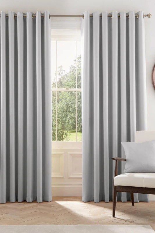 Image of Helena Springfield Helena Springfield 'Eden' Woven Lined Curtains in Silver Size: 167cm width x 137cm drop Silver 167cm width x 137cm drop Unisex 50