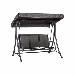 image of Royalcraft Sorrento 3 Seater Swing Hammock - Black - Garden & Outdoor