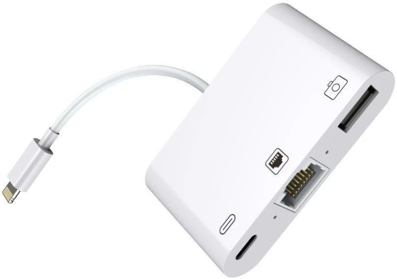 Image of Microconnect LIGHT-HUB2 laptop dock/port replicator Lightning White