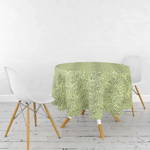 Image of William Morris Willow Boughs Circular Tablecloth Green