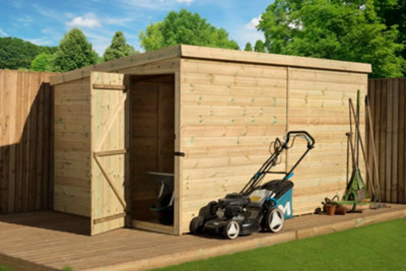 Image of Empire Sheds Empire 2000 Pent 14X7 Pressure Treated Tongue And Groove Wooden Garden Shed Door Left Side Panel (14' X 7' / 14ft X 7ft) (14X7)
