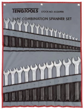 Image of Teng Tools 6526mm 26 Piece Combination Spanner Set 6 - 32mm in Tool Roll