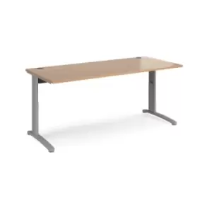 Image of Office Desk Wheelchair Friendly Rectangular Desk 1800mm Beech Tops With Silver Frames TR10