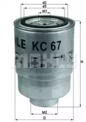 image of Fuel Filter KC67 78686388 by MAHLE Original