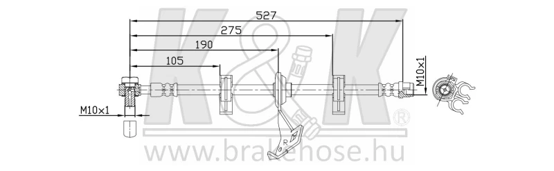 Image of K&K FT6206 Brake Hose Brake Hose (83)