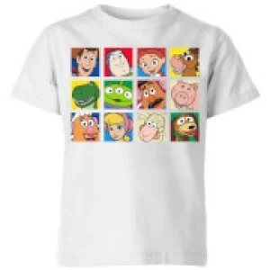 Image of Disney Toy Story Face Collage Kids T-Shirt - White - 11-12 Years