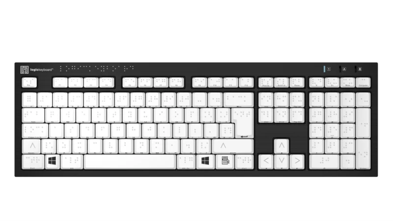 Image of Logickeyboard LKB-BRAILLE-BJPU-UK keyboard Medical USB QWERTY English