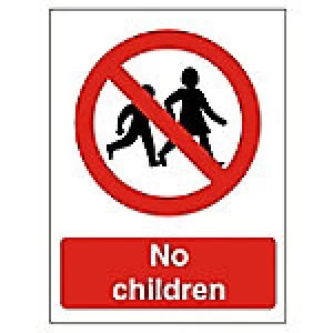 Image of Prohibition Sign No Children Plastic 40 x 30 cm
