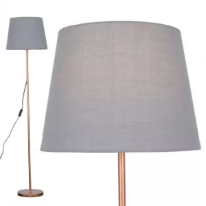 Image of Charlie Copper Floor Lamp with Grey Aspen Shade