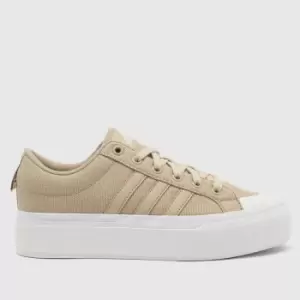 Image of Adidas Bravada 2.0 Platform Trainers In Beige