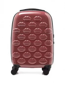 image of Lulu Guinness Antique Rose Small Lips Hardsided Spinner Case