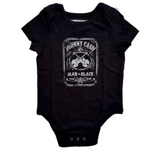 image of Johnny Cash - Man In Black Kids Baby Grow - Black