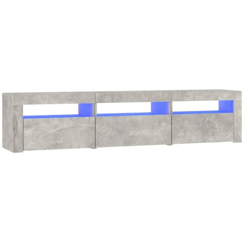 Image of vidaXL TV Cabinet with LED Lights Concrete Grey 180x35x40 cm, Grey 3152757