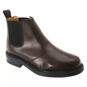 Image of Roamers Mens Leather Quarter Lining Gusset Chelsea Boots (8 UK) (Brown)
