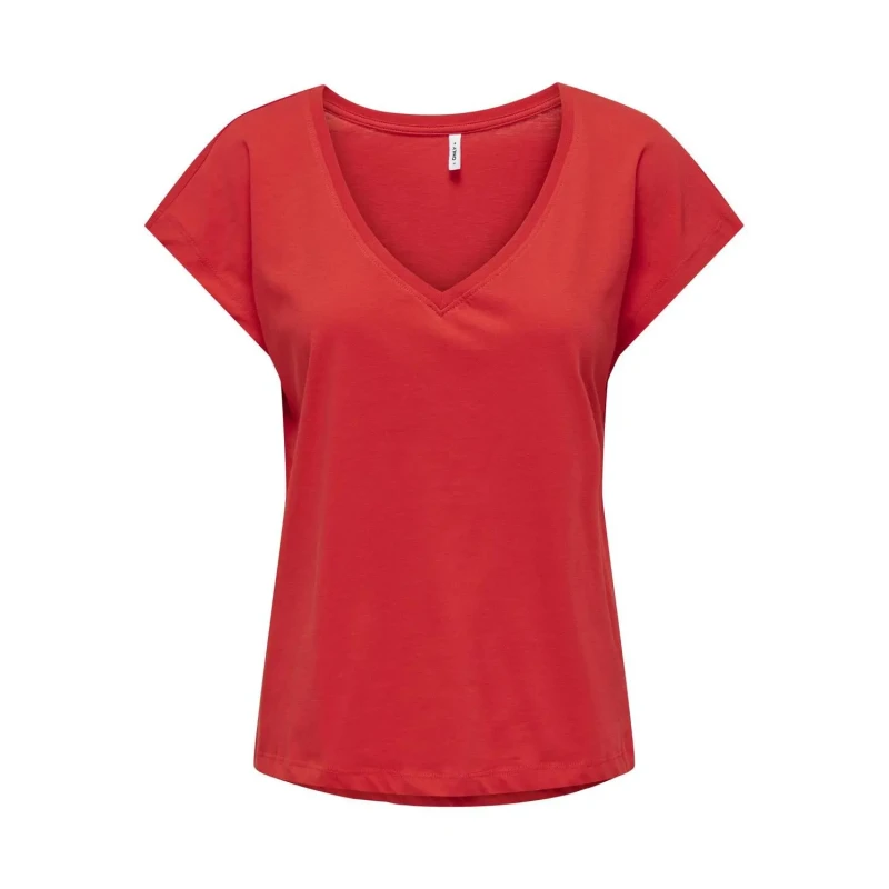 Image of Only Womens v-neck T-Shirt Only Winnie Rouge Female XS