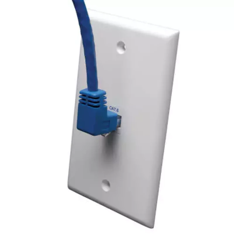 Image of Tripp Lite N204-010-BL-UP Up-Angle Cat6 Gigabit Molded UTP Ethernet Ca