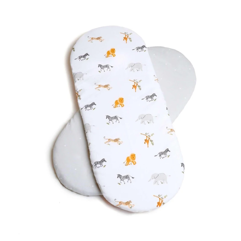 Image of Clair De Lune Jungle Dreams 2 Pack Moses Basket Sheets CL6627