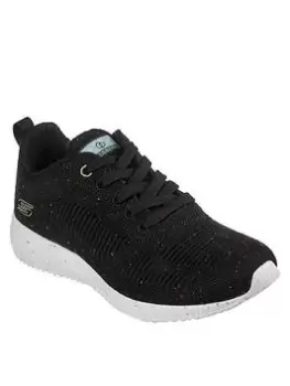 image of Skechers Bobs Squad Trainers, Black, Size 4, Women