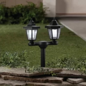 image of Twin Solar Light Outdoor Traditional Garden Lantern Pathway