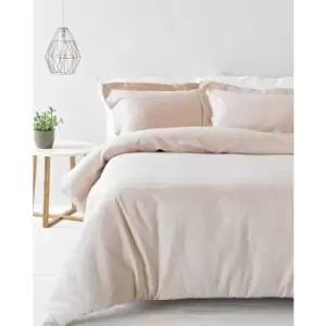 Image of Linen Yard Waffle Duvet Cover Set (Double) (Blush) - Blush