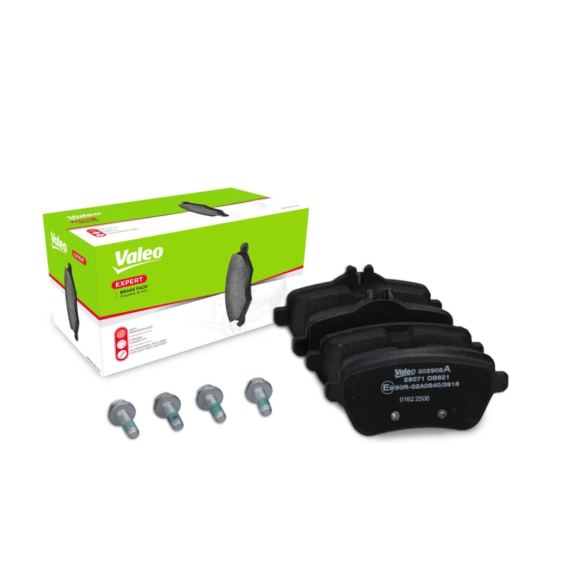 Image of VALEO 302908A Brake pad set EXPERT Rear Axle, excl. wear warning contact, with anti-squeak plate Brake Pad Set,disc brake (402)