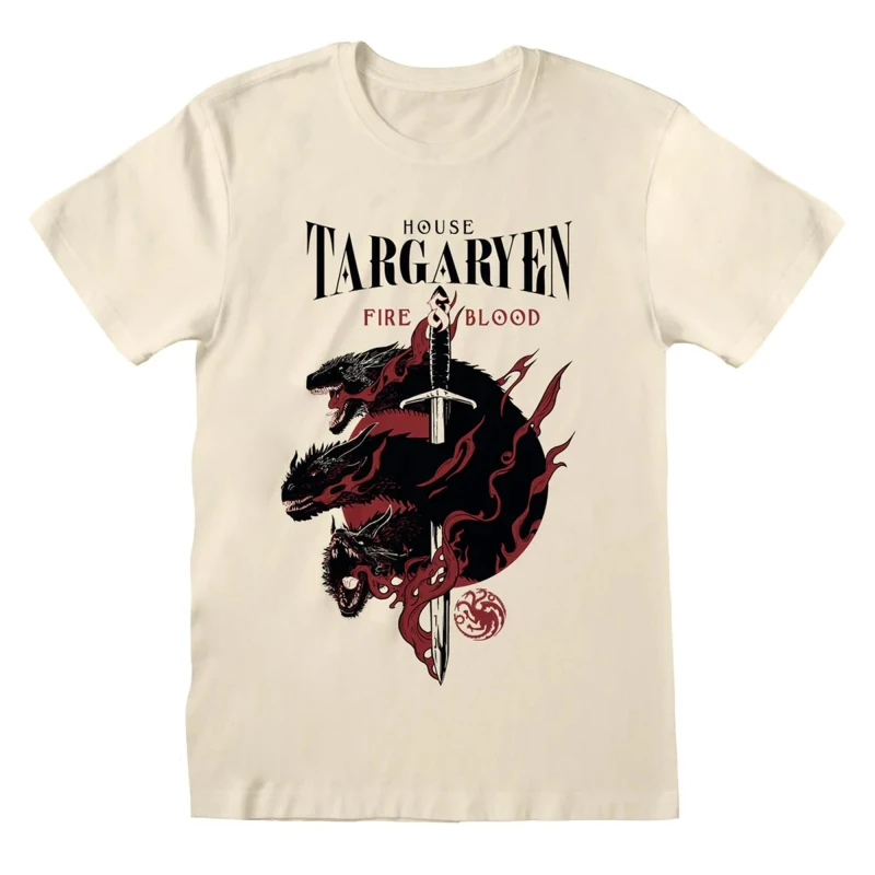 Image of Game Of Thrones House Targaryen T-Shirt Natural male