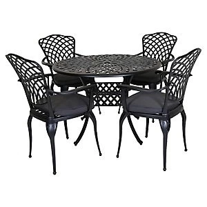 Charles Bentley Cast Aluminium 4 Seater Dining Set