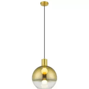 image of Spring Contemporary Dome Pendant Ceiling 1 Light Gold, Glass