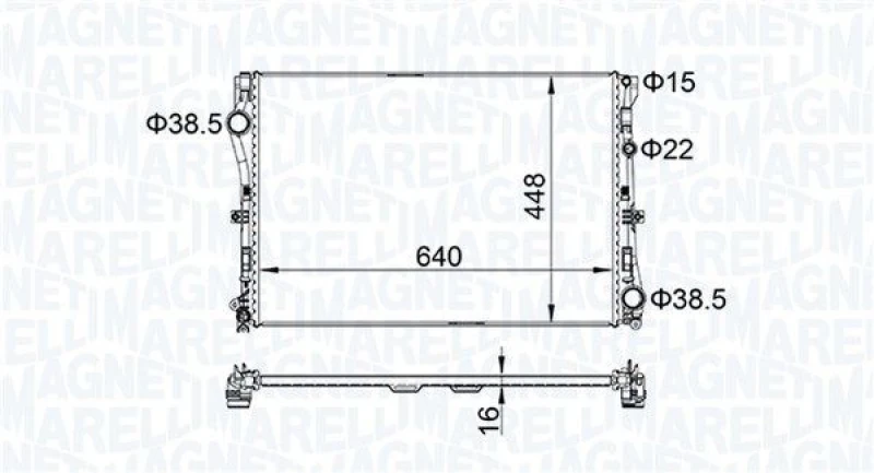 Image of MAGNETI MARELLI Engine radiator MAGNETI MARELLI 350213205400