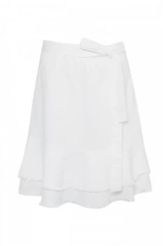 Great Plains Cotton Linen Frill Skirt Optic White